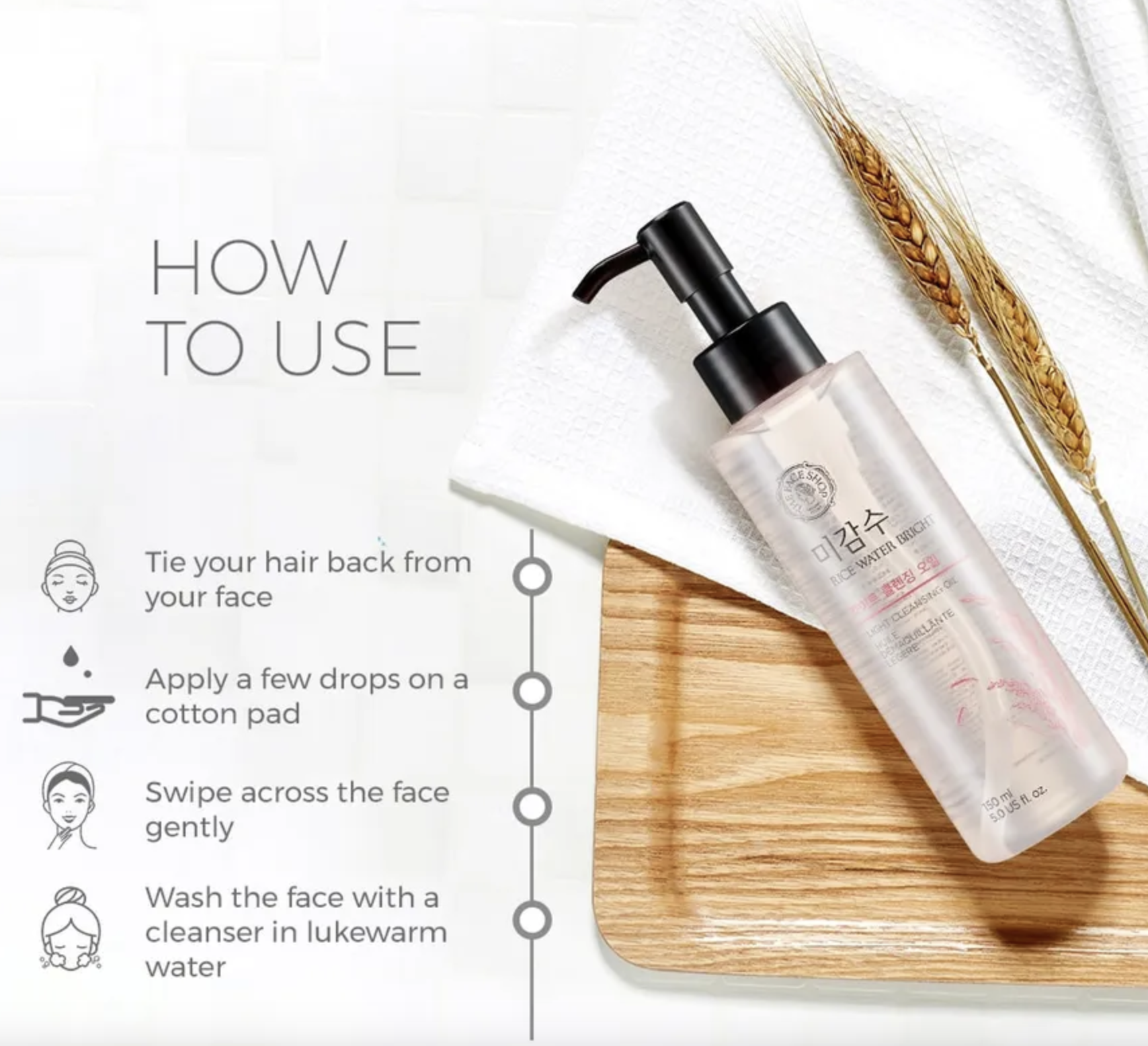The Face Shop Rice Water Bright Light Facial Cleansing Oil 150ml